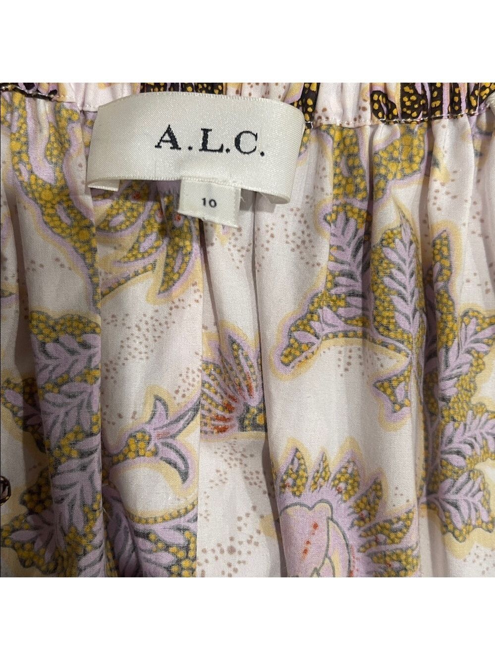 A.L.C. Adelaide Floral Tie Waist Puff Sleeve Mini Dress SZ 10 - Picture 13 of 15